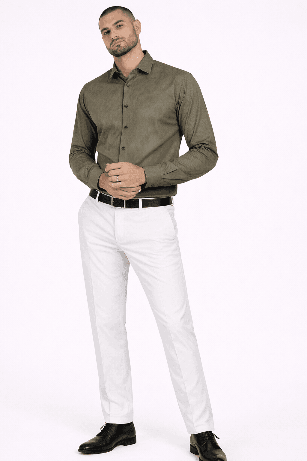 Men’s Olive Green Formal Shirt