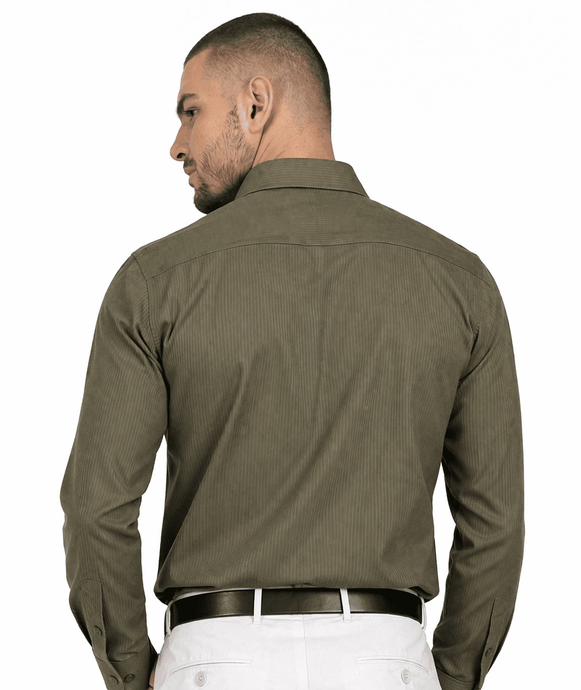 Men’s Olive Green Formal Shirt thumbnail 3