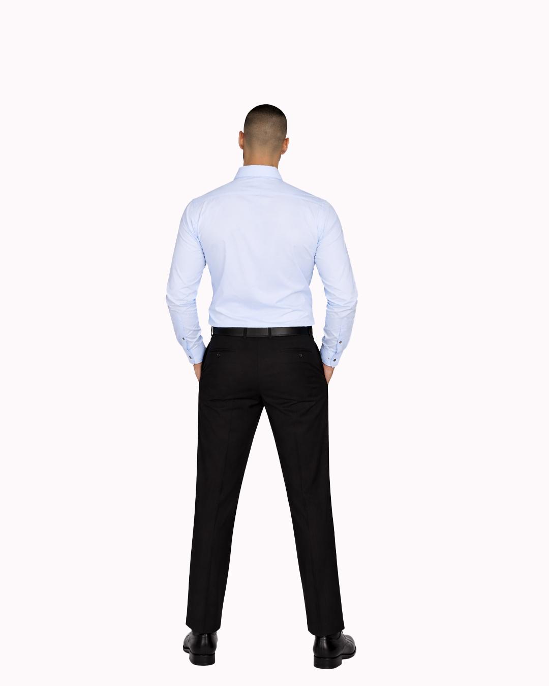 Men’s Full-Sleeve Formal Shirt — Solid Light Blue