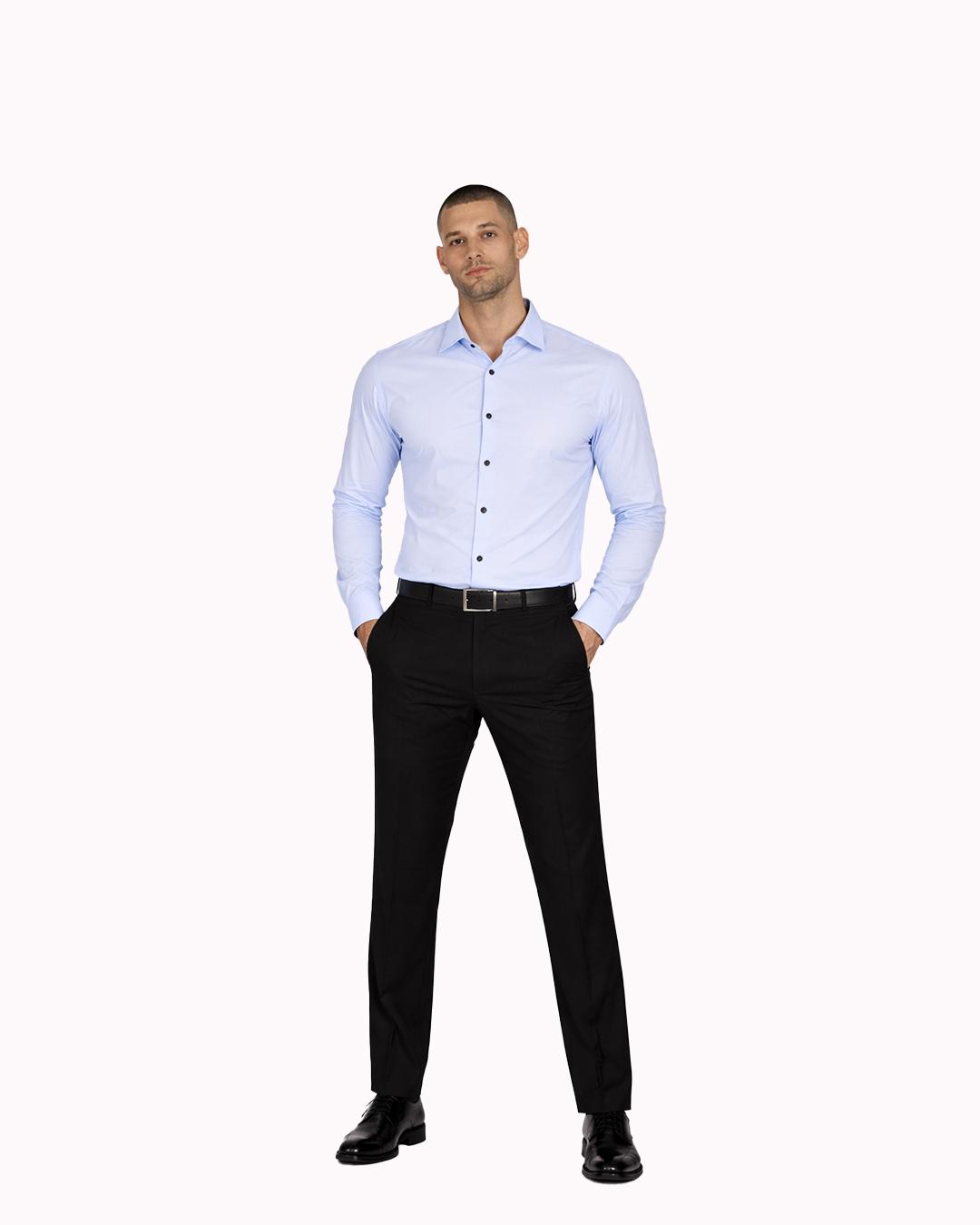 Men’s Full-Sleeve Formal Shirt — Solid Light Blue thumbnail 3