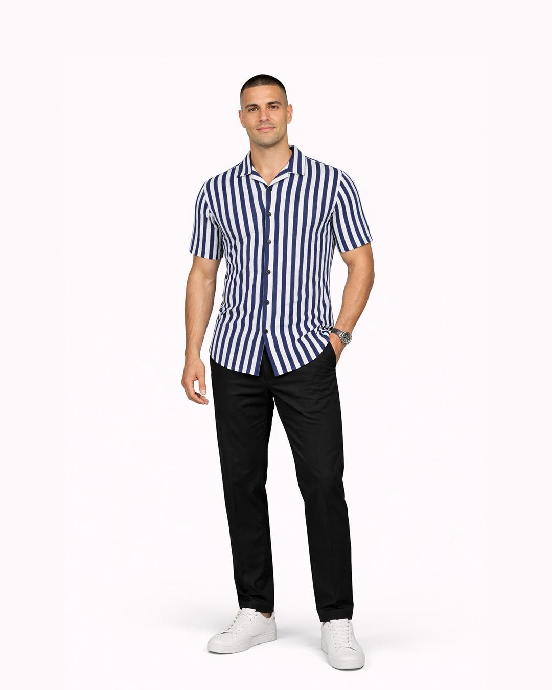 Men’s Resort Collar Striped Shirt