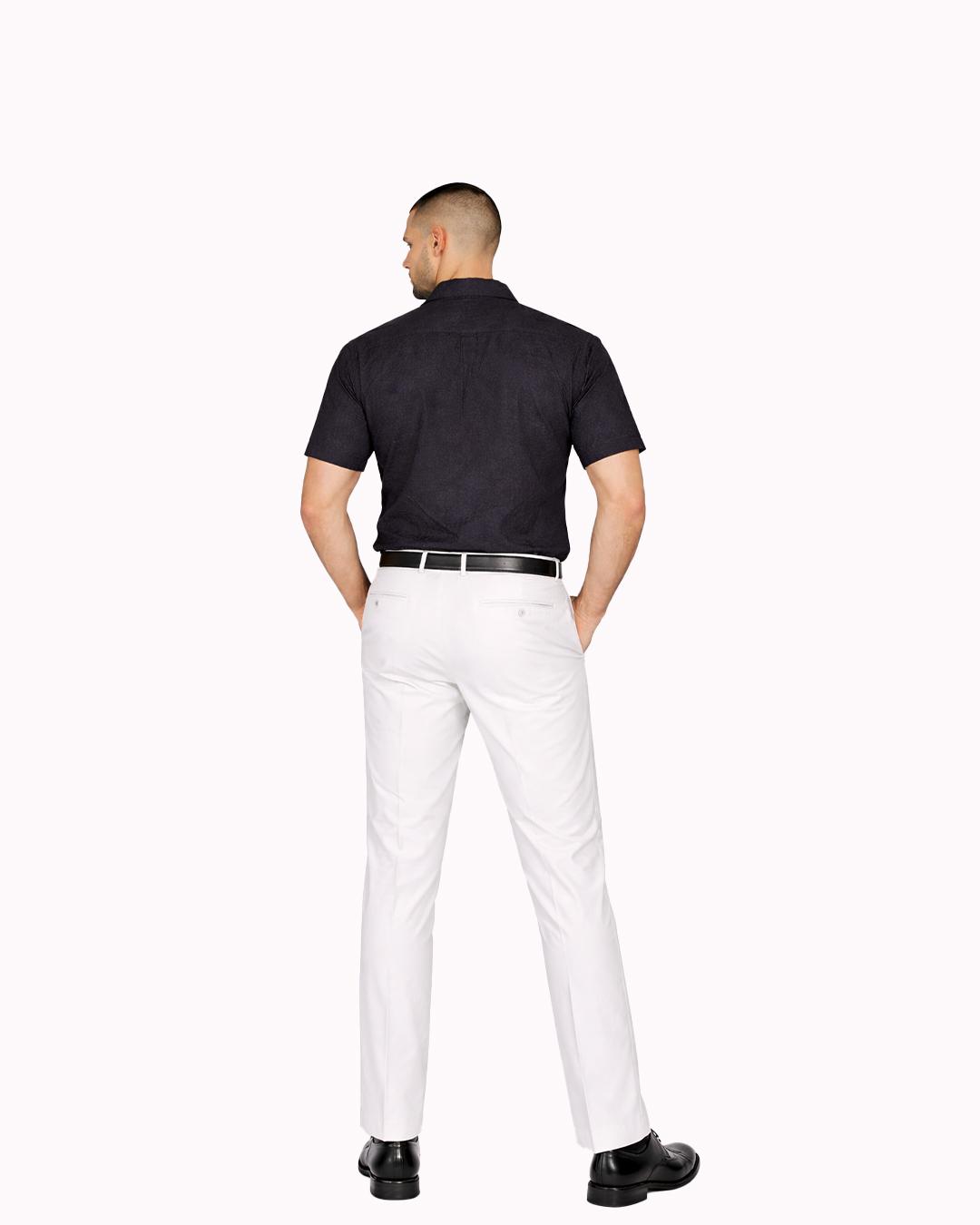 Men's Crush Textured Short-Sleeve Button-Up Shirt – Black - image 1